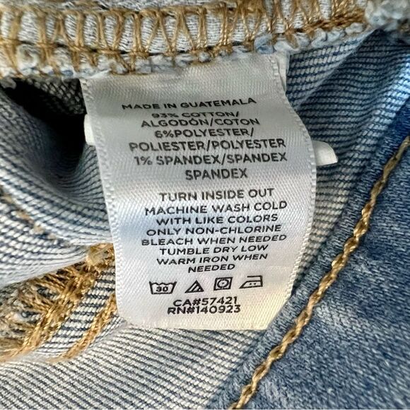 LOFT Frayed Button Fly Skinny Jeans Raw Hem Light Blue Wash Size 2/26 - Picture 7 of 10